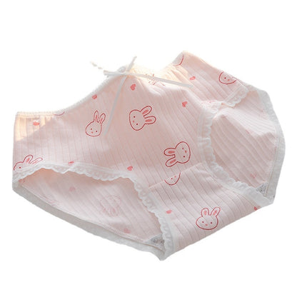 5Pcs/Set Soft Cotton Panties For Women Cute Girls Briefs Female Mid Waist Underwear Intimates Underpants Lingerie Shorts