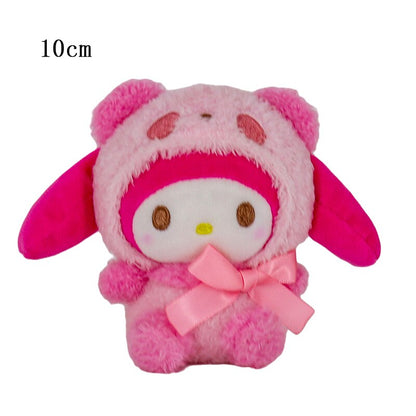 10-15cm Sanrio Plush Stuffed Animal Plushies Toys Cartoon Anime Figure Kuromi My Melody Cinnamoroll Cute Dolls Baby Birthday Gifts Kawali Decor