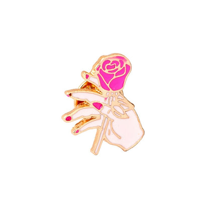 Cute Flowers Series Brooch for Girls Women Beautiful Rose Daisy Badge Fashion Backpack Enamel Pins Jewelry Valentine's Day Gifts