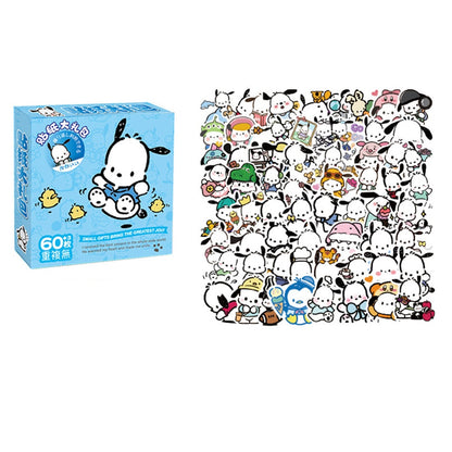 60Pcs Sanrio Hello Kitty Kuromi Cinnamoroll Pochacco Stickers for Kids Girls DIY Laptop Phone Diary Cute Cartoon Sanrio Sticker