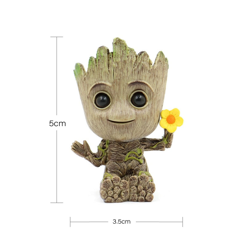 Disney Marvel Groot Mini Figure Flower Pot Anime Movie Toys Cute Action Figures Sitting Groot Christmas Kids Toys Gifts