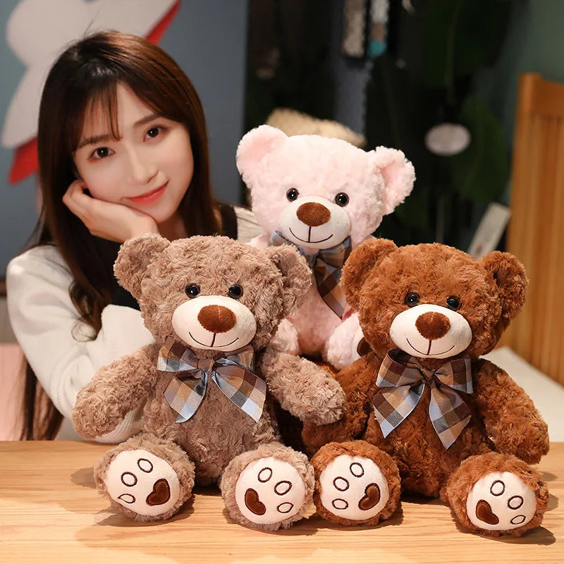 1pc 35-80CM Cute Classic Teddy Bear Plush Toys Kawaii Bow Tie Bear Plushie Pillow Stuffed Soft Dolls for Kids Girls  Lover Gifts