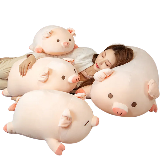 40~80cm Squishy BOBO Pig Doll Plush Toy Stuffed Down Cotton Pink Piggy Plushie Lying Fatty Peluche Boys Girls Appeasing Gift