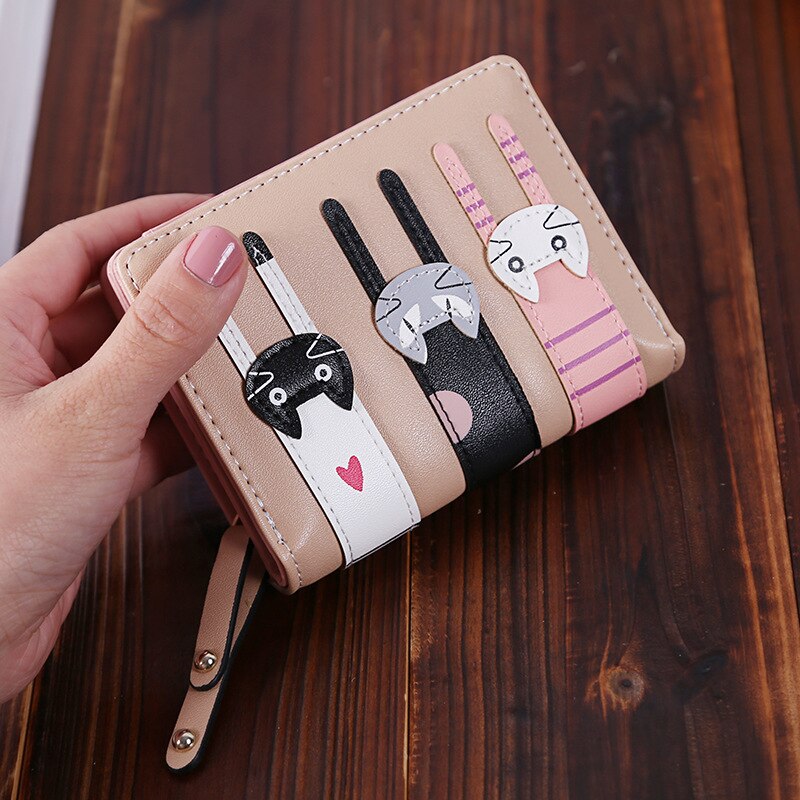 Women Cute Cat Wallet Small Zipper Girl Wallet Brand Designed Pu Leather Women Coin Purse Female Card Holder Wallet Billetera