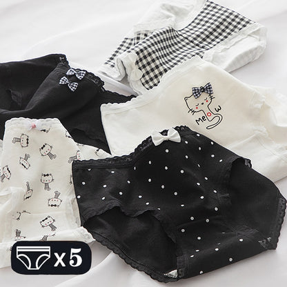 M-2XL Women's Underwear Cute Cotton Panties Briefs For Girl Ladies Lingerie Cartoon Girls Pink Pantys Underpants Thongs