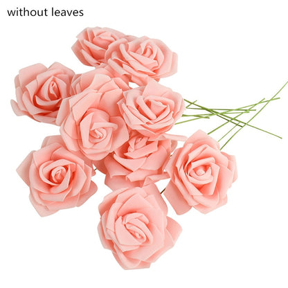 10/20/30 Heads 8CM Artificial PE Foam Rose Flowers Bride Bouquet Flower For Wedding Party Decorative Scrapbooking DIY Flower