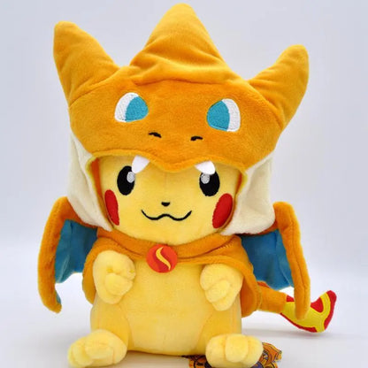 Cartoon Pokemon Pikachu Cross Dressing Series Children Plush Stuffed Doll Cosplay Charizard Snorlax Sableye Cute Kawaii Kids Toy