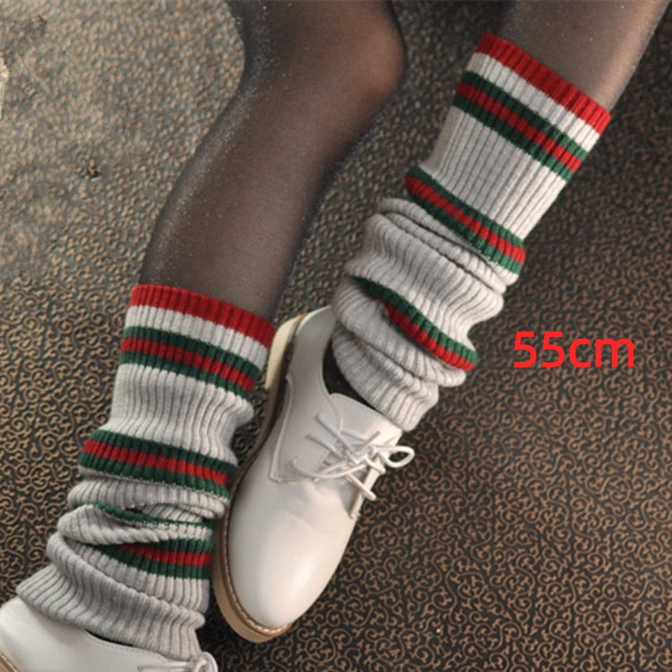40-70CM OVER KNEE Japanese JK uniform leg warmers Korean Lolita girls' ins LONG socks girls pile up socks Foot warming cover