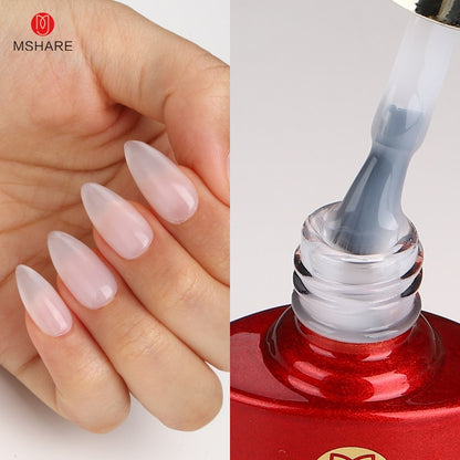 MSHARE Milky White Builder Nail Extension Gel in A Bottle 10ml Self leveling Nails Quick Building Clear Pink UV Led Gel