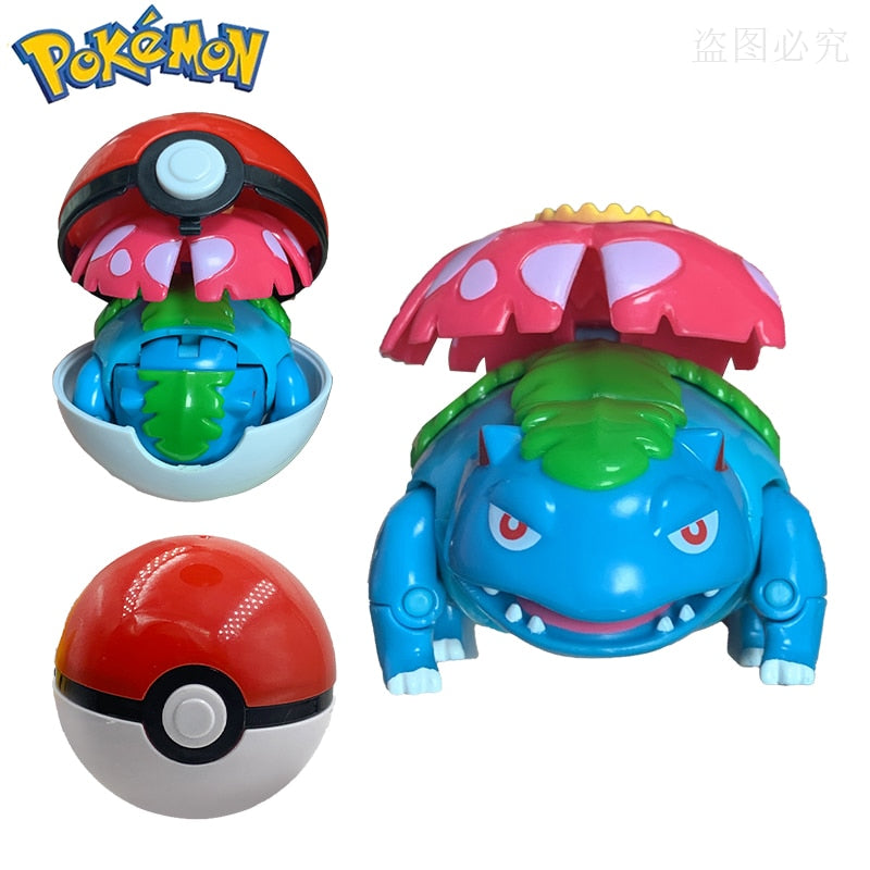 Poké Ball Catch & Battle Set: Pokémon Action Figures Pikachu Charizard Blastoise Venusaur Mewtwo Eevee Gyarados Collectible Toy Model Gift