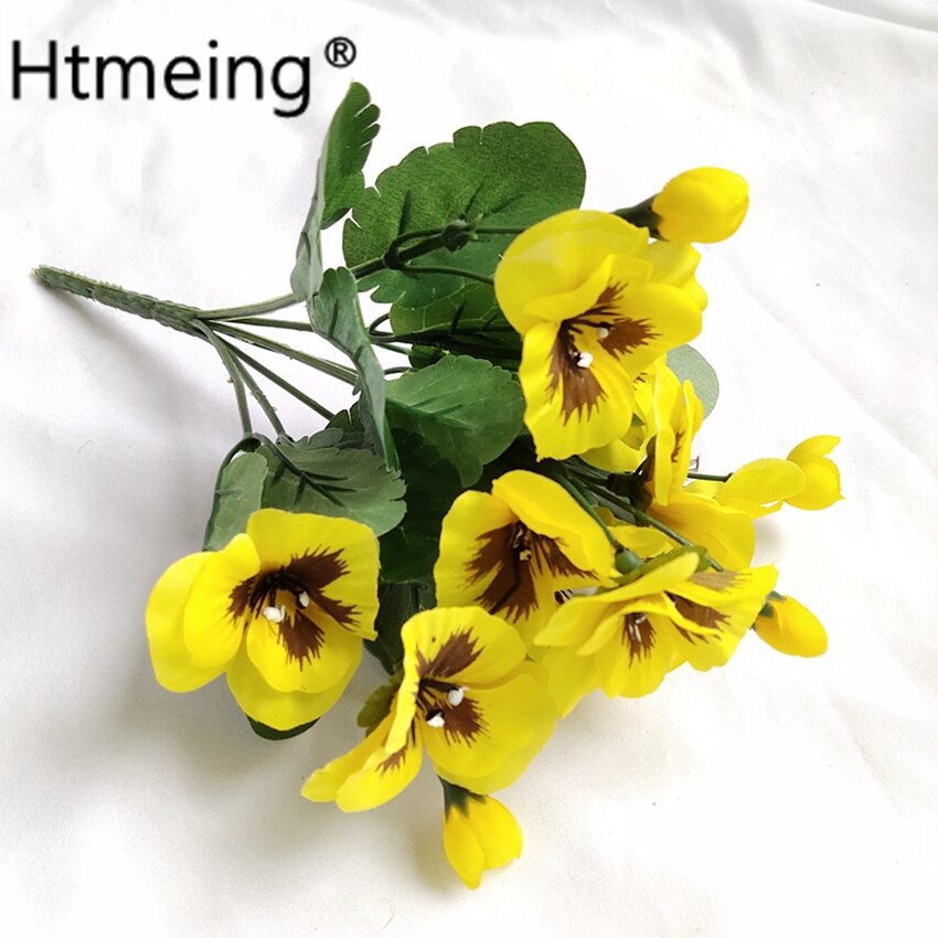 Artificial Pansy Flowers artificial flowers 10 Inch Silk Fake Butterfly Orchid Flower Home office Wedding Decoration