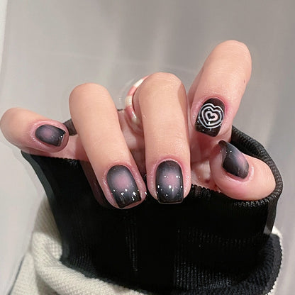 24Pcs Ballerina False Nails with Glue Short Nail Beauty Tools Press on Fake Nails Full Cover Artificial Nails Tips Manicure