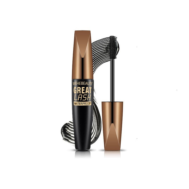 Waterproof Anti-sweat Mascara Lengthens Eyelashes Extension Black Silk Fiber Mascara Female Non-smudge Mascara Makeup Cosmetic