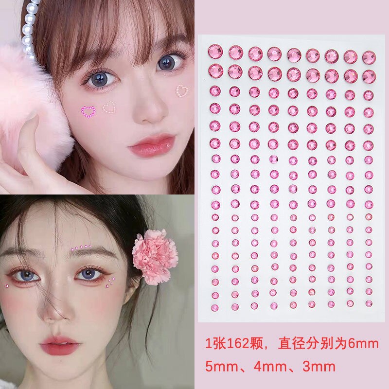 Disposable Tattoo Stickers 3D Face Jewelry Crystal Diamond DIY Eyes Face Body Rhinestones Waterproof Makeup Art Party Decoration