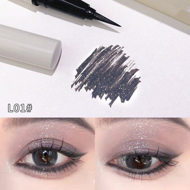 Diamond Glitter Matte Eye Liner Pencil Eye Makeup Highlighter Waterproof Pearl Champagne Brighten Silkworm Shadow Eyeliner Pen