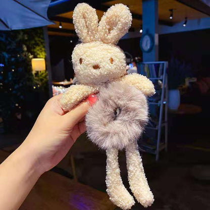 New Children Girls Cute Cartoon Panda Cat Rabbit Plush Elastic Hair Bands Hair Decorate Scrunchie Fashion Women Hair Accessories