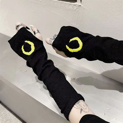 Anime Gloves Cosplay Darkly Ninja Mitten Oversleeve Man Women Fashion Sun Block Keep Warm Cuff Lolita Fingerless Arm Warmers