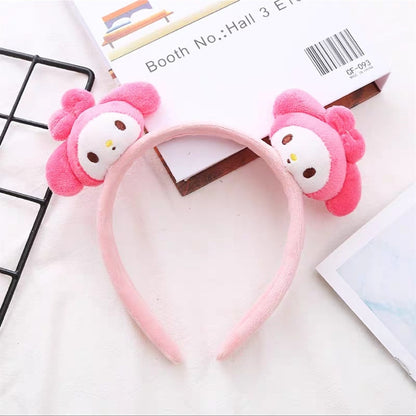 Kawaii Sanrio Plush Headband Kuromi My Melody Cinnamoroll Anime Cute Cartoon New Plush Headband Ear Hair Accessories Gift