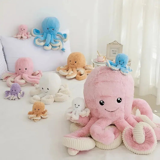 Octopus Plush Toy 40cm Cute Kawaii Stuffed Animal Plushies Poseable Soft Doll Bed Room Fun Home Decor Accessories Childrens Kids Christmas Birthday Gift
