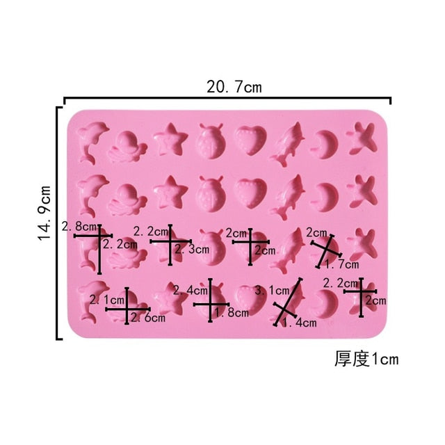 Gummy Bear Mold Silicone Chocolate Mold with Dropper DIY Dinosaur/Bear/Heart and Mini Donuts Valentine's Day Party Baking Mold