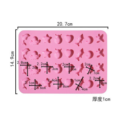 Gummy Bear Mold Silicone Chocolate Mold with Dropper DIY Dinosaur/Bear/Heart and Mini Donuts Valentine's Day Party Baking Mold