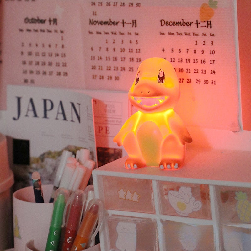 Pikachu Night Light Squirtle Charmander Pokémon: Cute Anime Bedroom LED Decorations