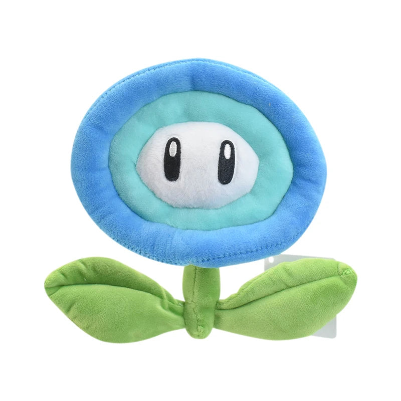 Mario Cartoon Game Plush Toy Bros Red Flame Flower Blue Ice Flower Soft Stuffed Doll Plush Toys Birthday Gifts