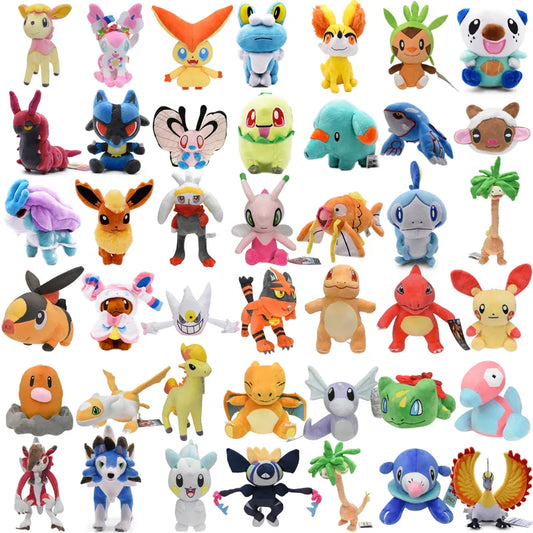 Shiny Lycanroc Plush Toys 41 Styles Pokemon Stuffed Animals Dratini Ho-Oh Popplio Porygon Grafaiai Pachirisu Plushies Peluche Soft Doll Kids Birthday Gift