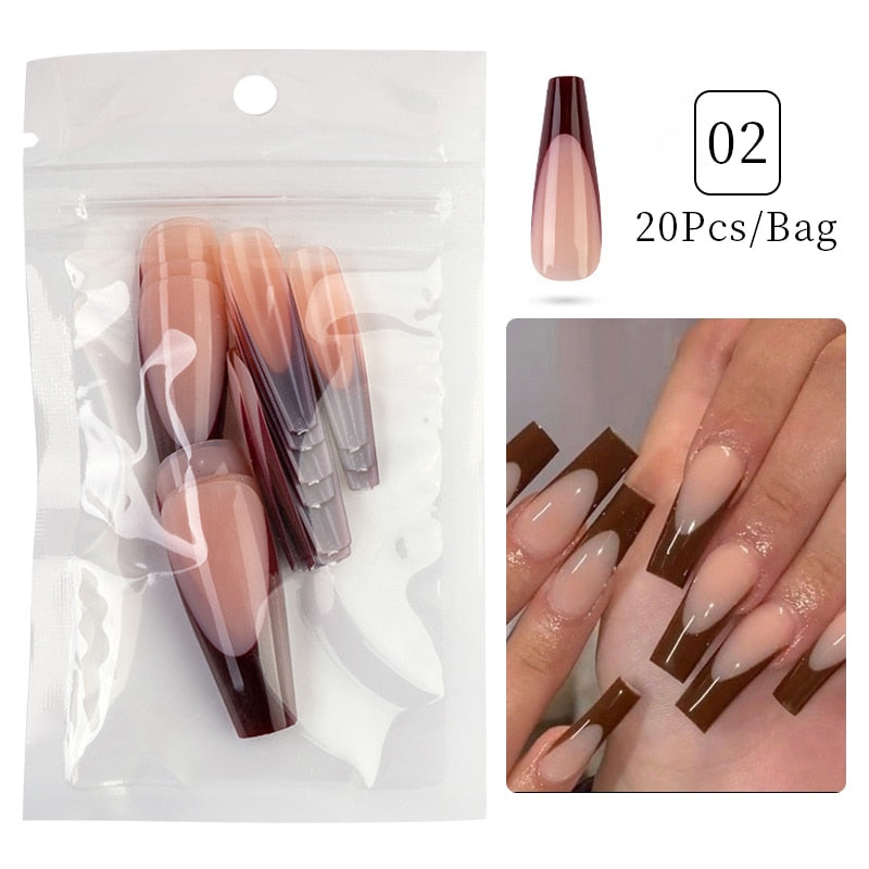 24pcs Sweet Summer Fake Nails Patches Pink Glitter Nude Press on Nails Women Wearable Nail Art Stickers Full Finished False Nail