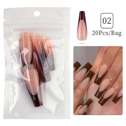 24pcs Sweet Summer Fake Nails Patches Pink Glitter Nude Press on Nails Women Wearable Nail Art Stickers Full Finished False Nail