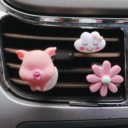 Cute Pig Car Air Freshener Air Conditioning Outlet Decoration Car Accessories Interior Car Aromatherapy Clip Perfume Clip