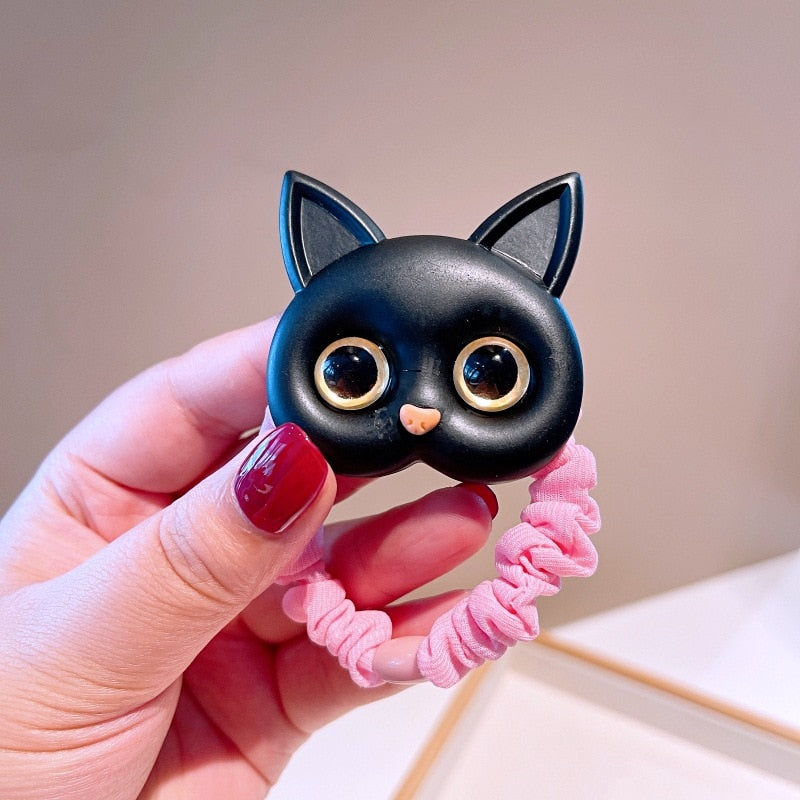New Women Cute Cat Rubber Bands Elastic Hair Bands Korean Headwear Children For Girls Lovely Hair Accessories Ornaments