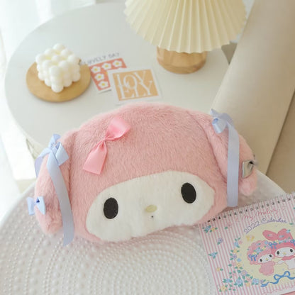 TAKARA TOMY Cute My Melody Car Seat Headrest Seat Belt Cover Kawaii Soft Comfortable Back Cushion Pillow Blanket Xmas Gifts