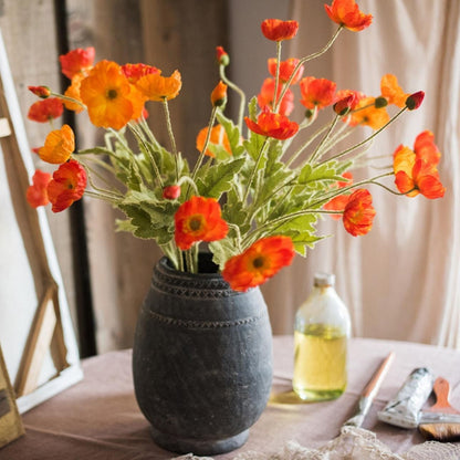Artificial Flowers Poppy Silk Flowers Long Stem Housewarming  Garden Table Wedding DIY Party Wedding Bridal Bouquet Decoration