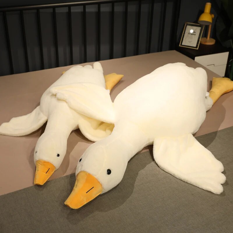 GIANT Duck Plush Toy 190cm Kawaii Big White Goose Stuffed Animal Plushies Cute Huge Large Sleeping Pillow Cushion Sofa Bed Soft Doll Birthday Gift for Girls