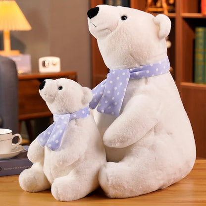 Cute Polar Bear Plush Toy Soft Plushies Stuffed Animal Scarf Polar Bear Doll Room Decoration Kids Birthday Gift Kids Toys