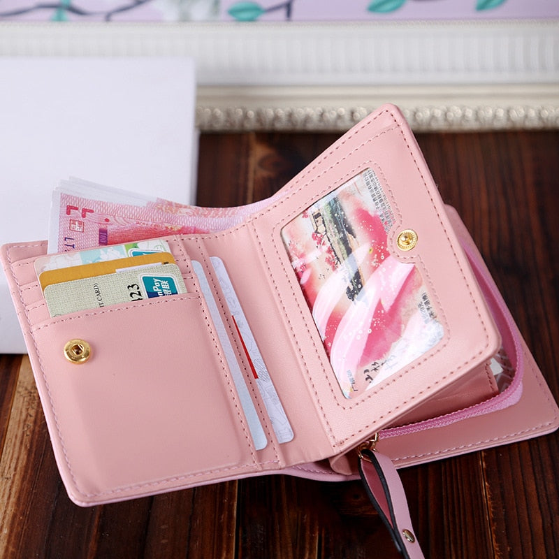 Women Cute Cat Wallet Small Zipper Girl Wallet Brand Designed Pu Leather Women Coin Purse Female Card Holder Wallet Billetera