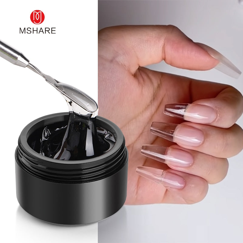 MSHARE Milky White Builder Nail Extension Gel in A Bottle 10ml Self leveling Nails Quick Building Clear Pink UV Led Gel