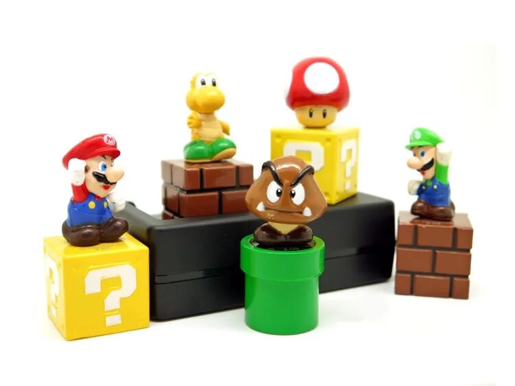 5pcs/set Super Marios Action Figure Luigi Yoshi Model Doll Cake Decoration Car Ornaments Anime Peripherals Children Toys Gifts