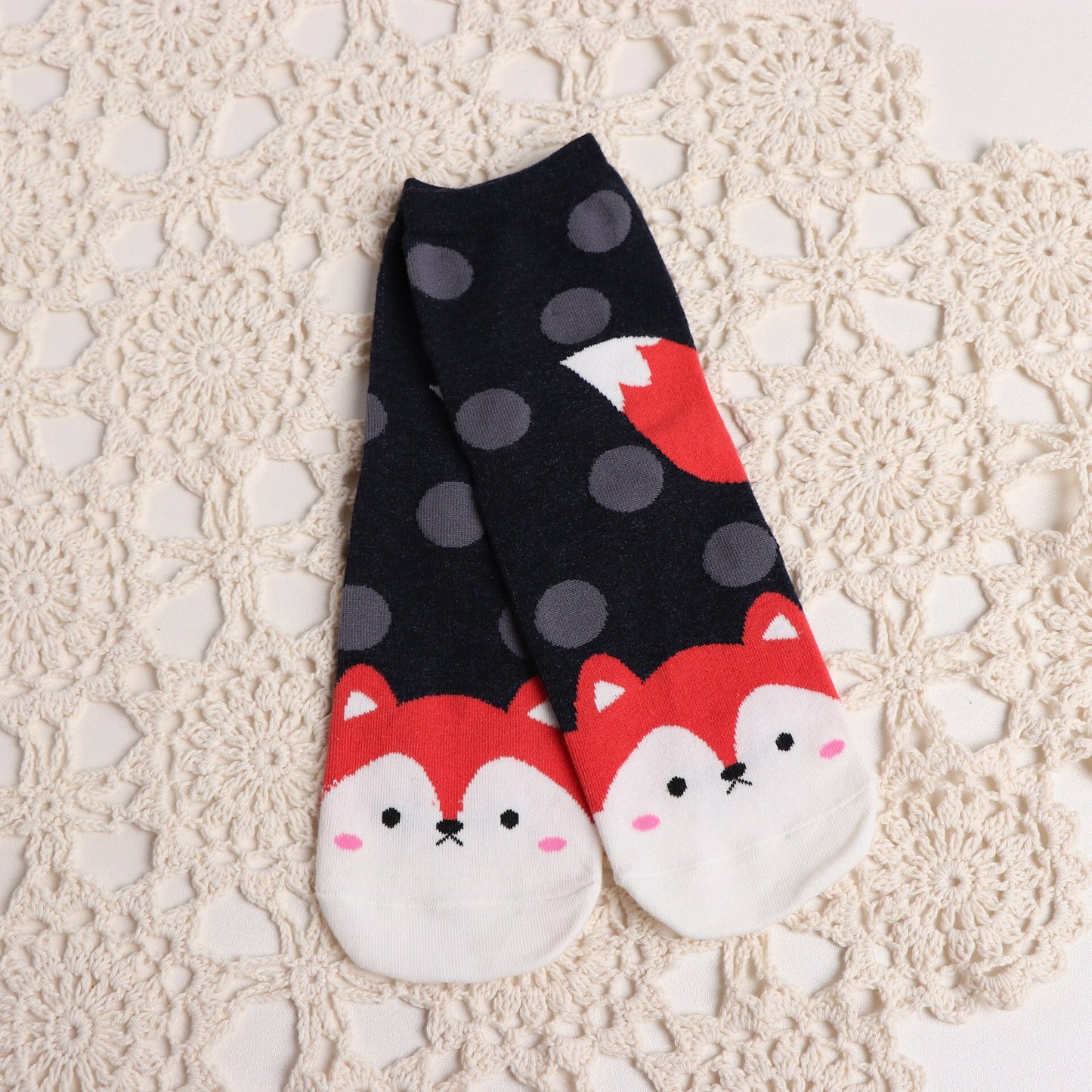 New Casual Harajuku Socks Women Cat Prints Cartoon Animals Cat Pattern Striped Cotton Socks Femme Floor Meias Socks Kawaii