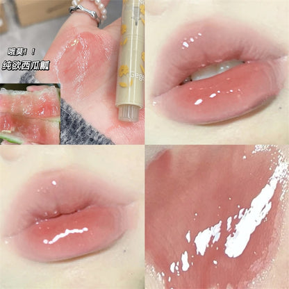 Jelly Mirror Lipstick Lip Gloss Non-stick Cup Mirror Lip Tint Heart-shaped Lipstick Moisturizing Lipgloss Long-lasting Lipstick