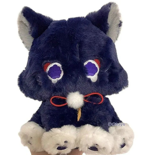 Genshin Game Anime Figure Doll Fluffy Cat Plushie Toy Impact Wanderer Pet Scaramouche Cat Toy Cosplay Mascot Doll Gift For Kids