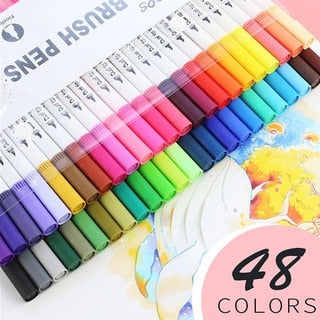 Vibrant Colors 168pcs Marker Set Double Ended Pens for Artists - Manga Drawing School Art Supplies