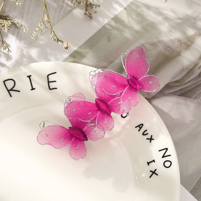 Butterfly Hairpins New Korean Yarn Elegant Metal Tassel Long Hair Clips For Women Hanfu Antique Party Hair Accessories