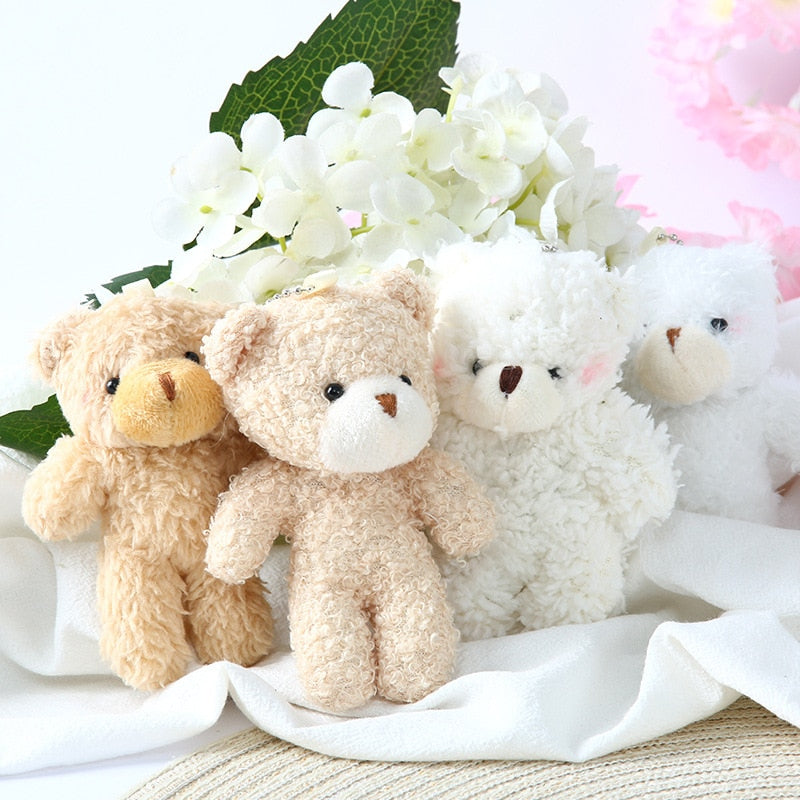 12cm Cute Blush Teddy Bear Plush Toys Cartoon Rabbit Bunny Plushies Stuffed Animal Dolls Keychain Pendant Girl Small Gift Wholesale