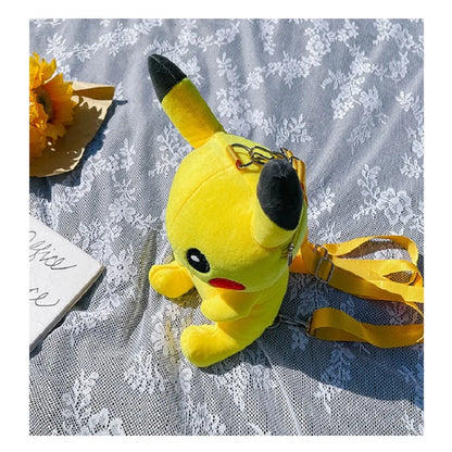 Pokemon Pikachu Plush Backpack Japanese Anime Cartoon Video Game Animals Children's Schoolbags Doll Christmas Birthday Gifts