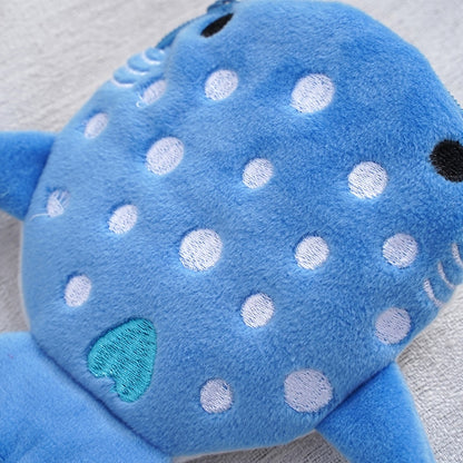 Kawaii Whale Shark Plush Makeup Bag Cute Kawaii Wallet Stuffed Animal Plushie Blue Small Coin Purse Zipper Womens Girls Change Key Credit Cards Earphone Pouch