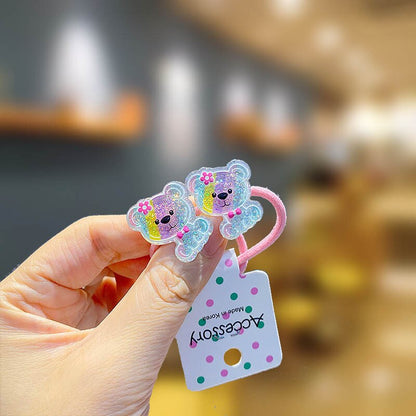 Children Sequins Floral Elastic Hair Bands Rubber Band Hair Tie Princess Kawaii Hair Rope Headwear Girls Kids Hair Accessories