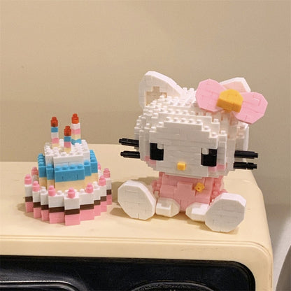 Hello Kitty Building Block Assembled Toys Decorative Ornament Sanrio Anime Figure Kuromi Model My Melody Children's Puzzle Gift