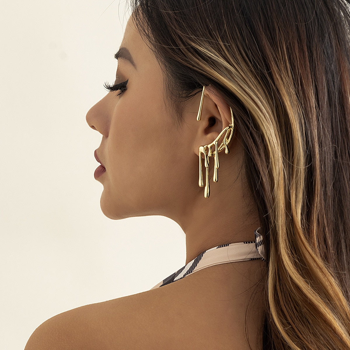 Punk Fairy Ear Cuff Goth Earring Dark Elf Ear Clip Earrings For Women Retro Silver Color Hip Hop Halloween Party Jewelry Gift